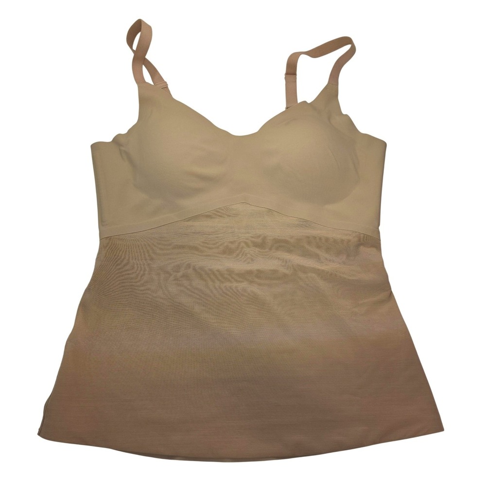 Honeylove Shaping Top Women M Beige Nude Adjustable Strap Seamless Cami Tank
